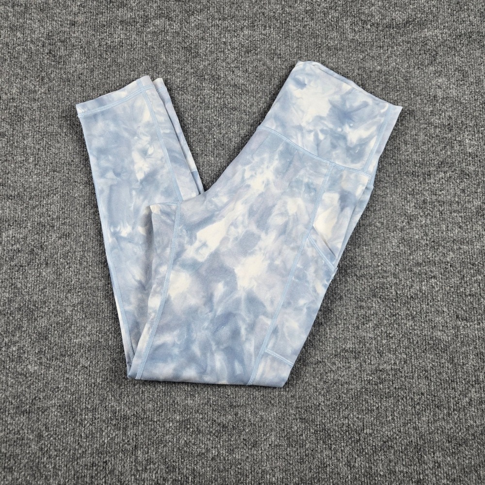 Aerie Offline Leggings Womens Large Blue Tie Dye High Waisted Pockets Hugger
